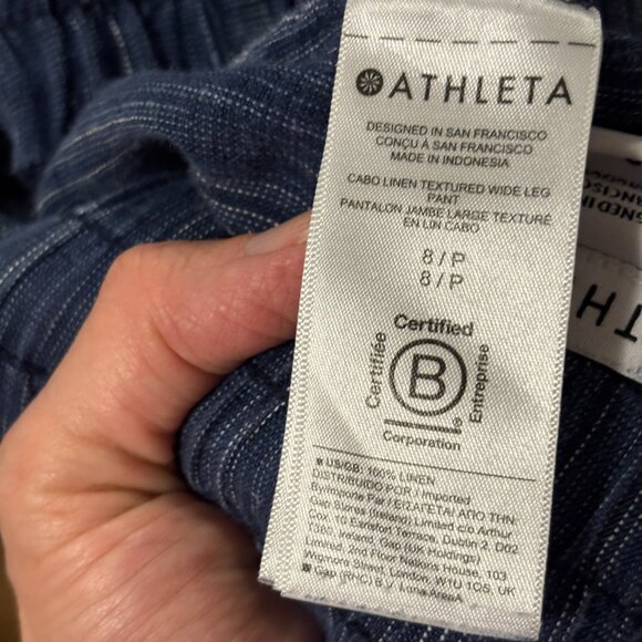 Athleta Cabo Linen Textured Wide Leg Pants - Picture 6 of 6